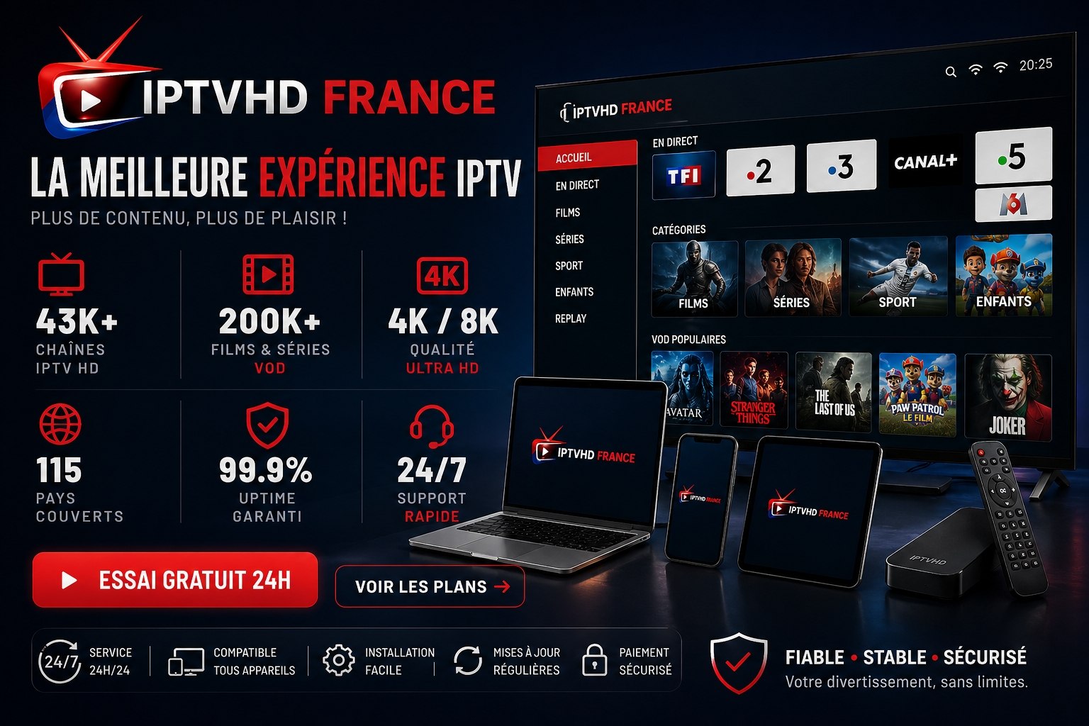 Qualité 4K Ultra HD abonnement IPTV France